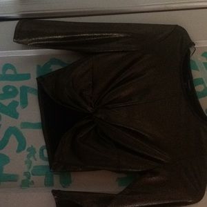 Golden long sleeve crop top